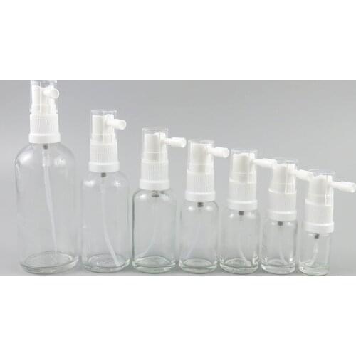 5/10/15/20/30/50/100ml Empty Nasal Spray Bottles Pump Sprayer Mist Nose Spray Refillable Clear Glass Bottle Packaging 15pcs