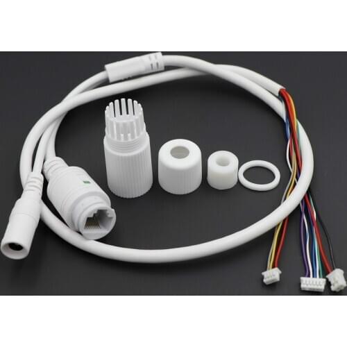 CCTV POE IP Network Camera PCB Module Video Power Cable Withe, 65cm Long, RJ45 Female Connectors with Terminlas,waterproof Cable