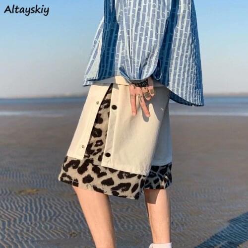 Shorts Women Summer Leopard Fashion Loose Korean Style All-match Streetwear Workout Casual Female Holiday Unisex Elastic Hip Hop