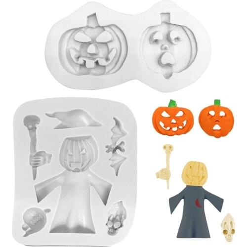 Halloween Pumpkin Witch Shape Silicone Mold 3D Cake Mold Chocolate Fondant Cake Baking Tools DIY Cake Decoration Baking Tool