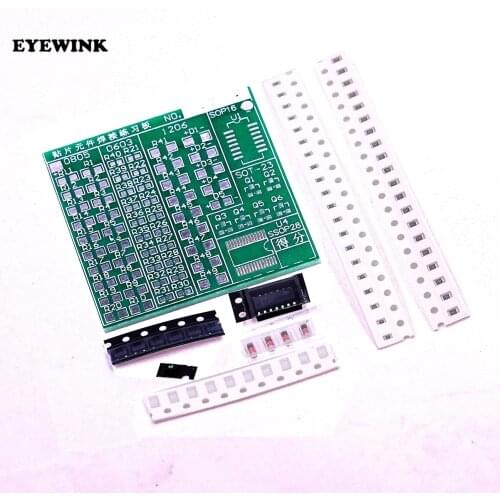 SMT SMD Component Welding Practice Board Soldering DIY Kit Resitor Diode Transistor By start Learning Electronic