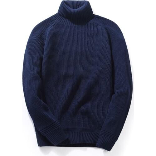 KKSKY Mens Cotton Sweaters Pullovers Long Sleeve Outwear Turtleneck Sweater Men Casual Pullover Male New Autumn Oversized M-3XL