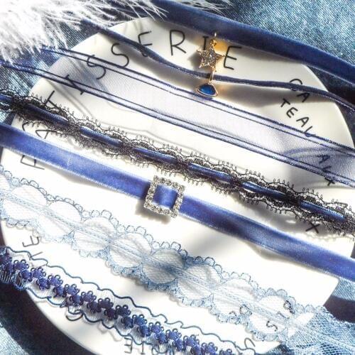 Temperament lace velvet wave girl CHOKER Necklace short clavicle chain Necklace