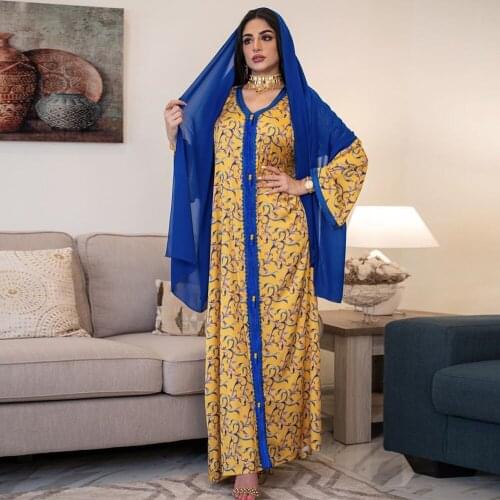 U-CN Abaya Dubai Arabic Hijab Muslim Fashion Dress Islam Clothing Long Dresses Abayas For Women Robe Musulman De Mode Femme