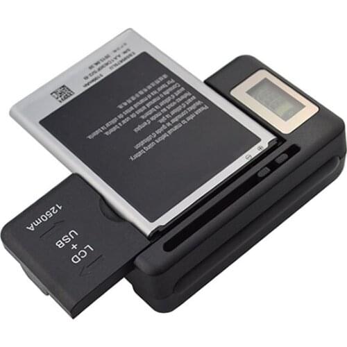 1pc Universal Battery Charger LCD Display Charger Indicator Screen For Cell Phones USB-Port