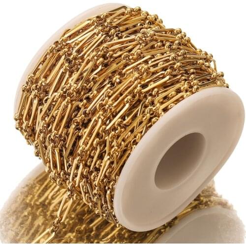 1M/4mm Stainless Steel Gold Cable Chains Chain for DIY Jewelry Making Necklaces Bracelet Supplies Wholesale Lots Bulk findings