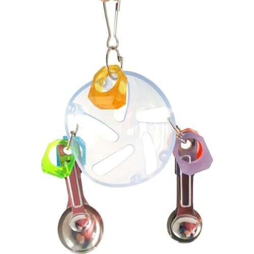 1pc Parrot Spoon Toy Bite Resistant Parrot Hanging Toy Bird Cage Toys Bird Chew Toys Pet Supplies Bird Favors