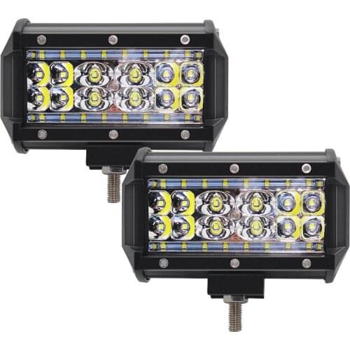 2PCS 140W DC 9V-32V LED Car Work Light Quad Row Shockproof Light Bar Waterproof Off Road Fog Lamp For Truck Trailer Car RV ATV