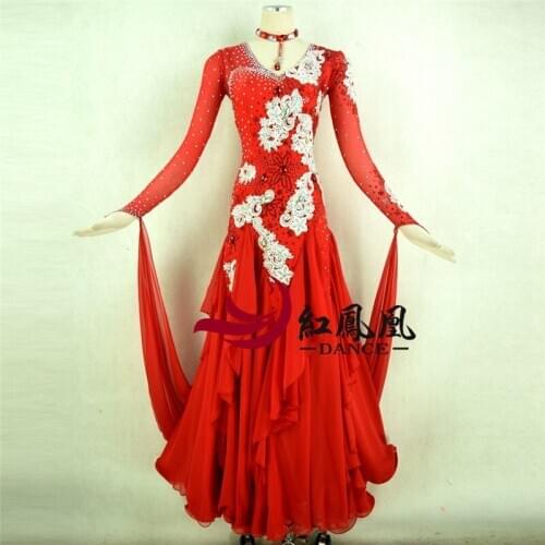 2018 new Modern dance dress women ballroom dance competition dress waltz dance dress adult female dance big swing dress