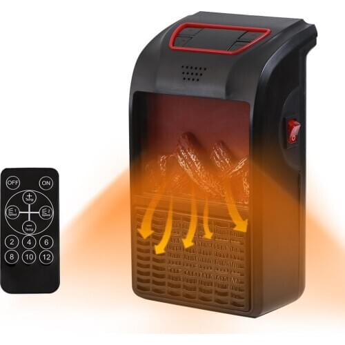 900W 3 Speed Space Heater Portable Electric Wall-mounted Warm Air Fun Personal Space Warmer Heating With Remote Control