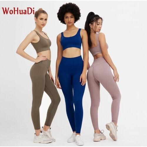 WOHUADI 2pcs seamless yoga set for women fitness gym clothing workout sport Bra Sportswear leggings set active wear gym Hot sale