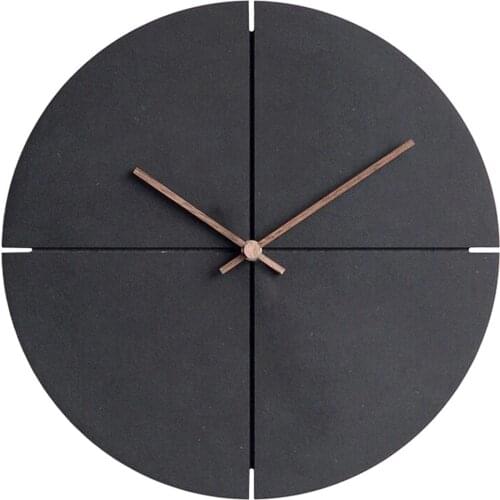 Silent Wall Clock Wooden Simple Design Round Hanging Art Watch Home Living Room Bedroom Minimalist Ornament