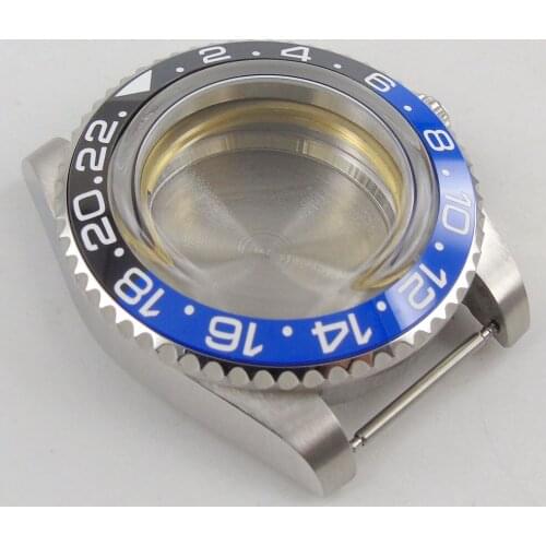 40mm Fit NH35 /NH36 ETA 2836 MIYOTA 8215 Automatic Stainless Steel Watch Case Flat Sapphire Glass Rotating Bezel Screw Crown