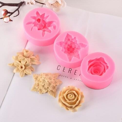 Clove Flower Rose Silicone Fandant Cake Baking Tools DIY Chocolate Candy Decoration Mold Handmade Soap Candle Molds Resin Crafts