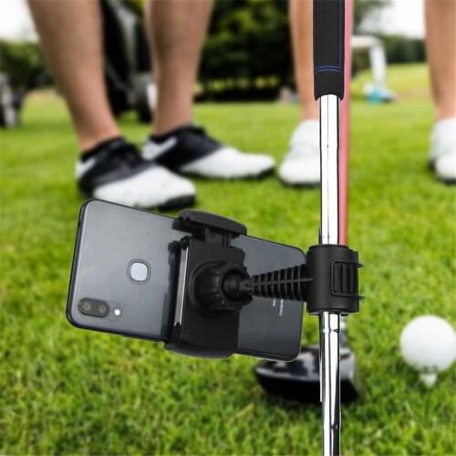 Golf Club Mobile Phone Holder 360 Rotating Golf Swing Training Recording Aids Posture Correction Cellphone Clip Mount Holder