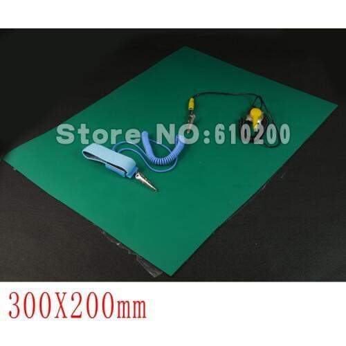 ESD Anti-static Desk Mat Maintenance Platform Maintainance Insulator Pad + Ground Wire+ESD Wrist Serap 300mm*200mm*2mm