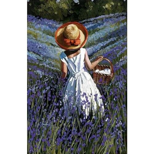 Gatyztory Frame Girl Flower DIY Painting By Numbers Figure Canvas Drawing For Adults Kids HandPainted Artwork Wall Decor