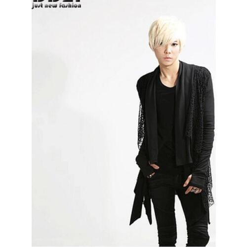 Hot 2020 New Men Spring And Summer Long-sleeve Cardigan Sweater Medium-long Cloak Outerwear Thin Top Costumes Clothing