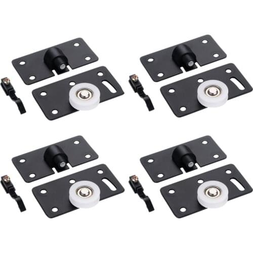 GTBL 4Pcs/Set Iron Wardrobe Door Wheel Cabinet Wheel Cabinet Sliding Door Roller Set Drawer Door Pulley 3.3X1.8X0.1inch