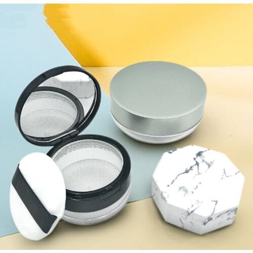 Powder Box Cosmetic Container Travel Empty Refillable Cosmetic Jar Pot Loose Face Powder Sifter Case With mirror 10g 20g