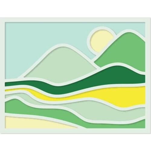 Metal Cutting Dies Decorative Abstract Landscape Cover For DIY Scrapbooking Embossing Album Paper Cards Dies 2021 New