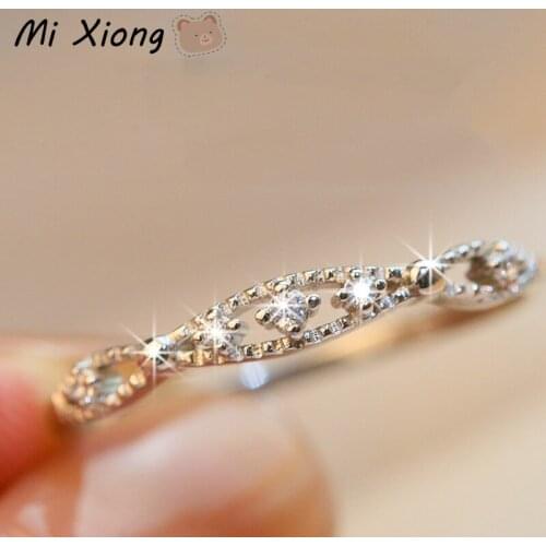 Mi Xiong 925 sterling silver craftsmanship custom micro-set wedding rings elegant small fresh charm fairy brand jewelry romantic