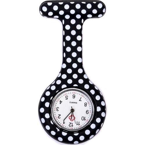 Fashion Printed Nurse Quartz Watches Silicone Brooch Fob Pocket Watch Clock Hanging Pendant Clip-on Portable Medical Watch