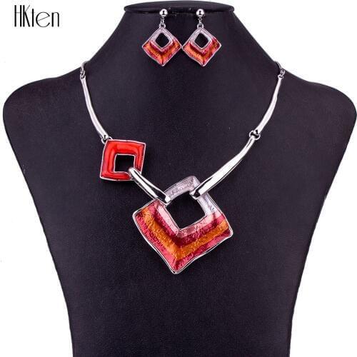 MS1504677Fashion Jewelry Sets High Quality Necklace Sets For Women Jewelry Multicolor Resin Unique Design Party Gift