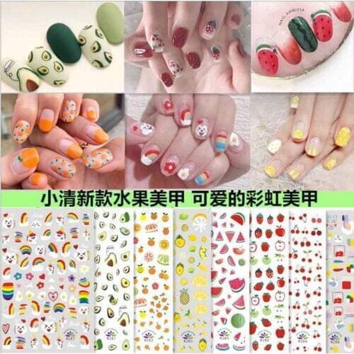 3pcs Waterslide Nail Decals Fruit /Apple/ Orange / Cherries /Avocado /watermelon Nail Art Water Transfer Sticker Decal