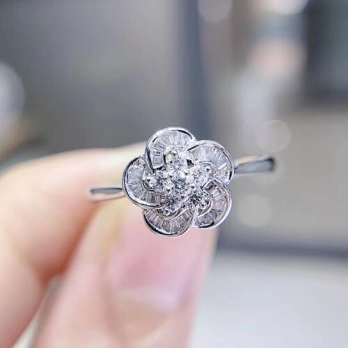 0.25CT Round Shape 18K white gold Diamonds Engagement Ring White Gold Color Quality Guarantee sweet Wedding Ring