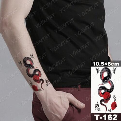 3D Waterproof Temporary Tattoo Sticker Tiger Snake Butterfly Animal Flash Tatto Boy Girl Child Blue Kids Arm Body Art Fake Tatoo