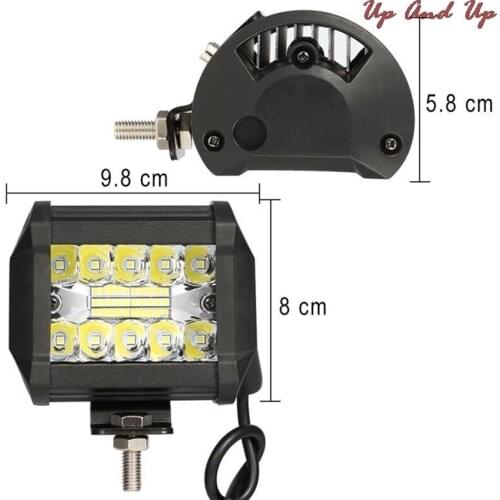 Work Light Flood Spot Combo Off-road Driving Fog Lamp Boat SUV 4" Inch 60W 20LED