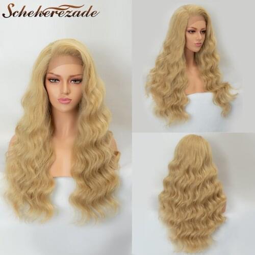 Scheherezade 613 Blonde Lace Front Wig With Natural Hairline Long Wavy Wig For Black Women Cosplay Synthetic Wigs Heat Resistant