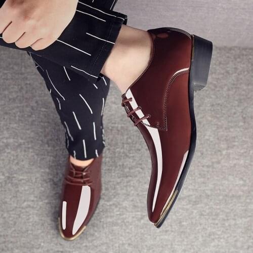 SCYuXing Men's Patent Leather Shoes