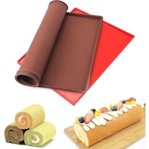 Silicone Swiss Roll Mat Nonstick Baking Pastry Mat Cake Roll Pad Baking Sheet Mat Oven Bakewere Liner