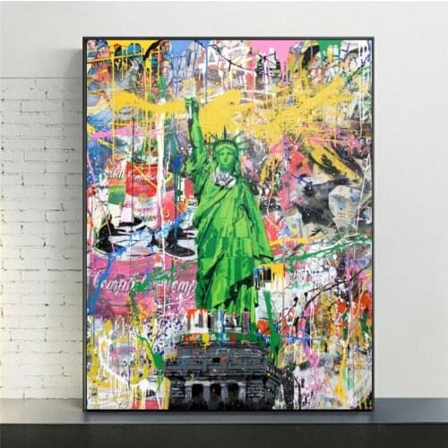 Statue of Liberty Graffiti art Paintings on the Wall Art Posters and Prints Street Art of Statue of Liberty Pictures Home Decor
