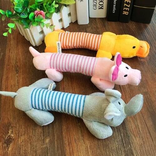 Funny Interactive Tool Squeaking Toy Dog Toys Chew Squeaker Plush Elephant Duck Pig Pet Products