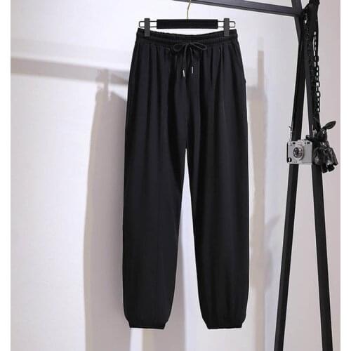 150Kg Plus size womens spring summer casual elastic waist harem pants 5XL 6XL 7XL 8XL 9XL loose sports ankle-length pants