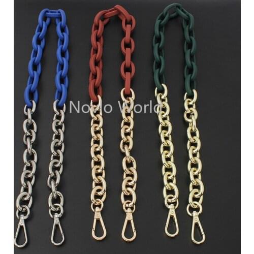 1-5pcs 9 colors 120cm Matte Resin Long Shoulder Strap Metal Chain With Durable Carabiners Excellent Bag Purse Top Handle Chains