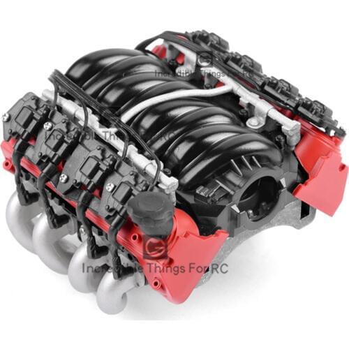 1PCS LS7 V8 Simulate Heat Sink Cooling Fan Electric Engine KIT for 1:10 RC Car AXIAL SCX10 90046 VS4 TRAXXAS TRX4 TRX6