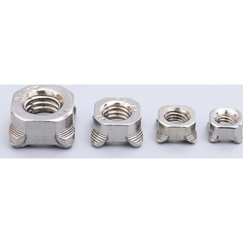 10pcs M4 M5 M6 M8 M10 Stainless Steel 304 Square weld Nuts Quartet Four Corners Lock Rectangle Spot Welding Nut