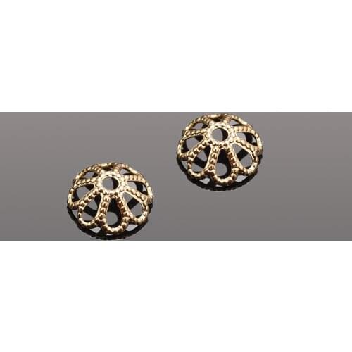 20Pcs/Lot Flower Bead Caps Brass Spacer Beads for Bracelet Necklace Jewelry Making, 18K Real Gold Plated Caps Jewelry Findings