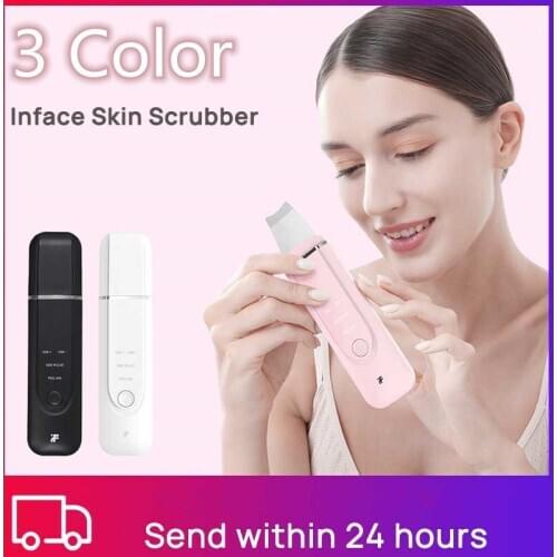 3 Colors Ultrasonic Skin Scrubber Facial Skincare Skin Ultrasonic Pores Cleanser Blackheads Removal Scrubber Beauty Device Tools