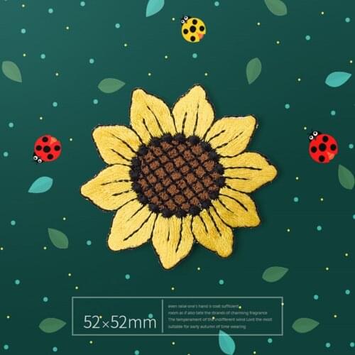 Maxsin 5pcs/lot Sunflower Patch Embroidery Iron On Patch For Clothing Craft Small Yellow Flower Cute Repair Stciker for Dress