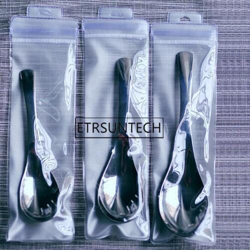 500pcs PVC Transparent Tableware Packaging Bag Universal Plastic Jewelry Cutlery Packing Bag With Hanging Hole