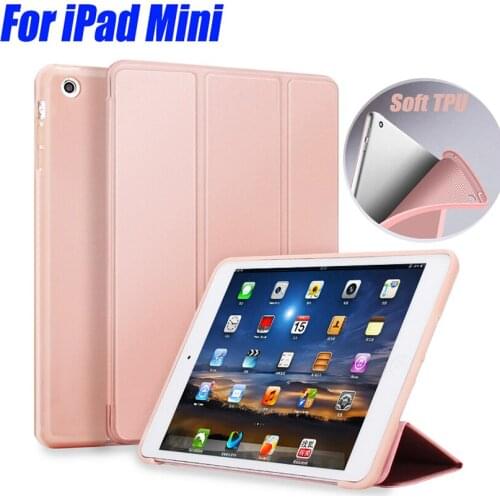 PU Leather TPU Silicon Back Case For iPad Mini 5 4 3 2 1 Slim Light Weight Smart Cover for iPad Mini IPP1
