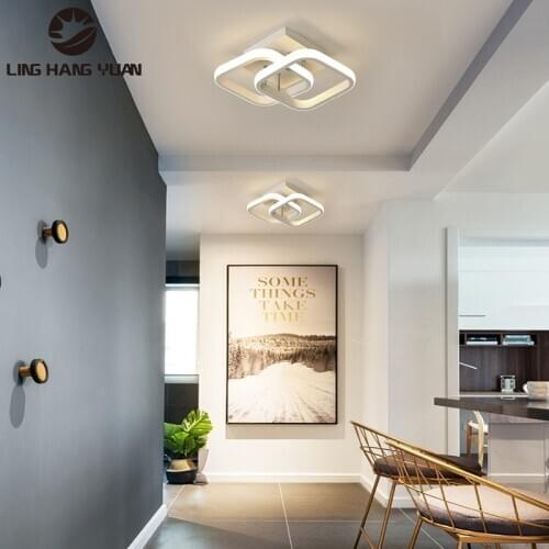 Black White Led Chandelier Surface Mount Modern Chandelier Lighting For Home Living Room Bedroom Kitchen Corridor Light Fixtures