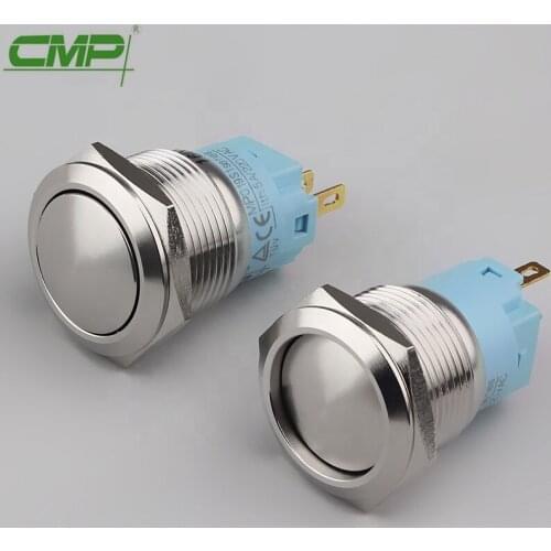 CMP 19mm Waterproof Stainless Steel Anti-Vandal Metal Lock Pushbutton Switches