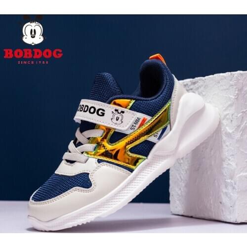 Bobdog boys and girls childrens sports shoes mesh breathable lightweight cartoon fashion childrens casual sports shoes