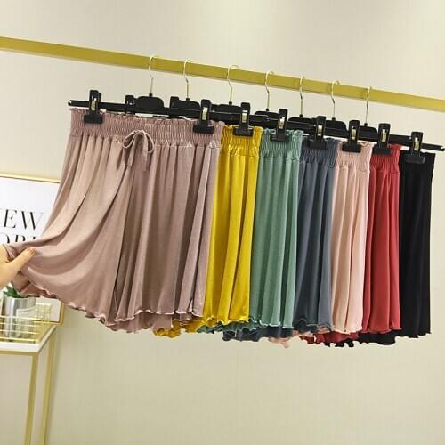 Women Summer Model Shorts Loose Casual Shorts High Waist Laciness Drawstring